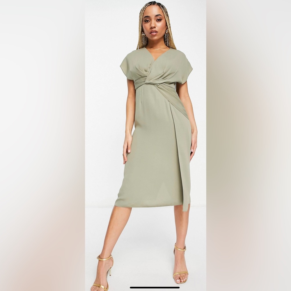 ASOS Sage Green Dress | Size 6 - Picture 2 of 12